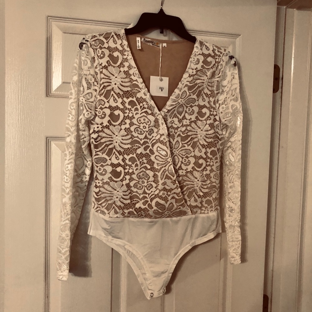 White lace bodysuit